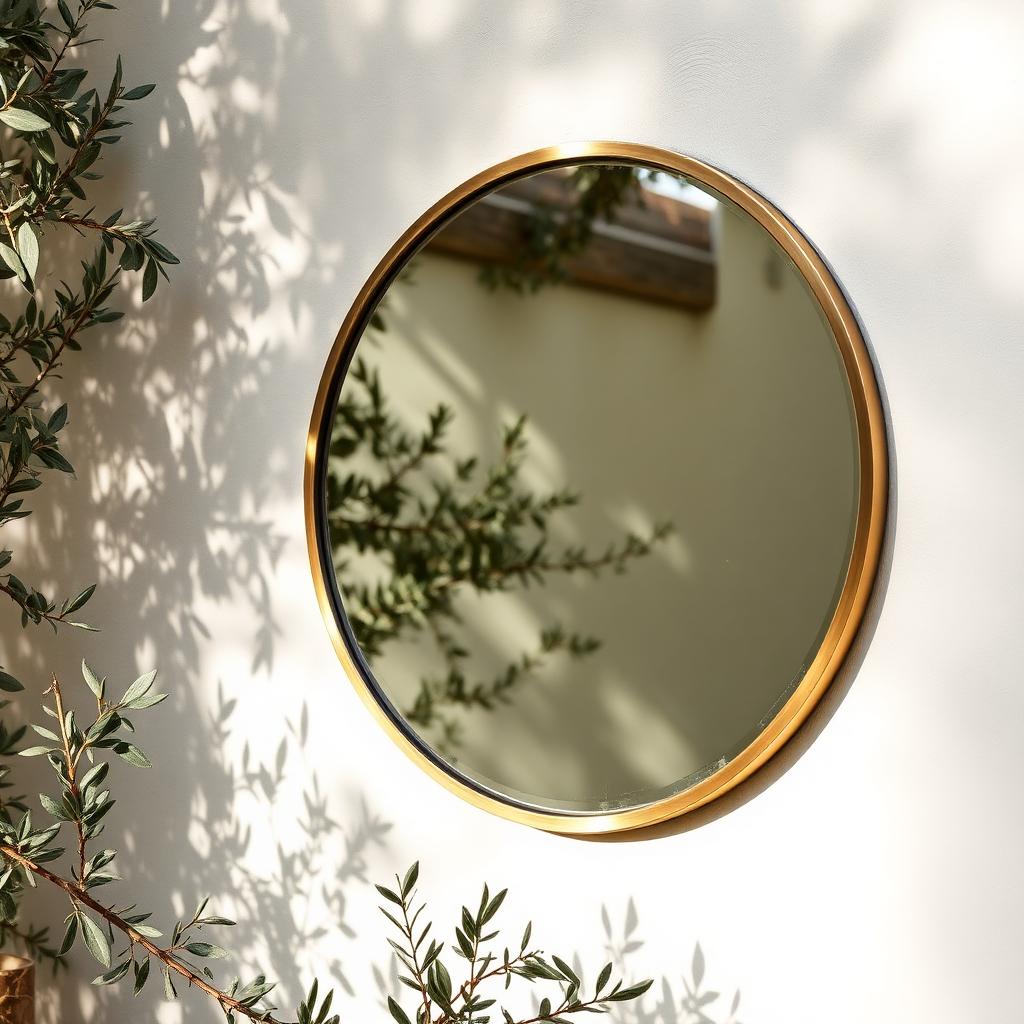 Espejo Aged Brass Mirror