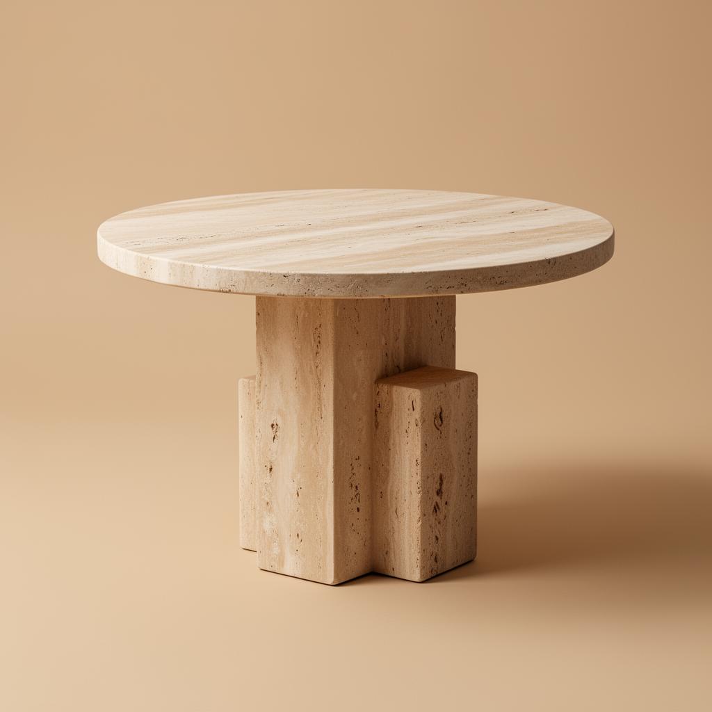 Luna Travertine Side Table